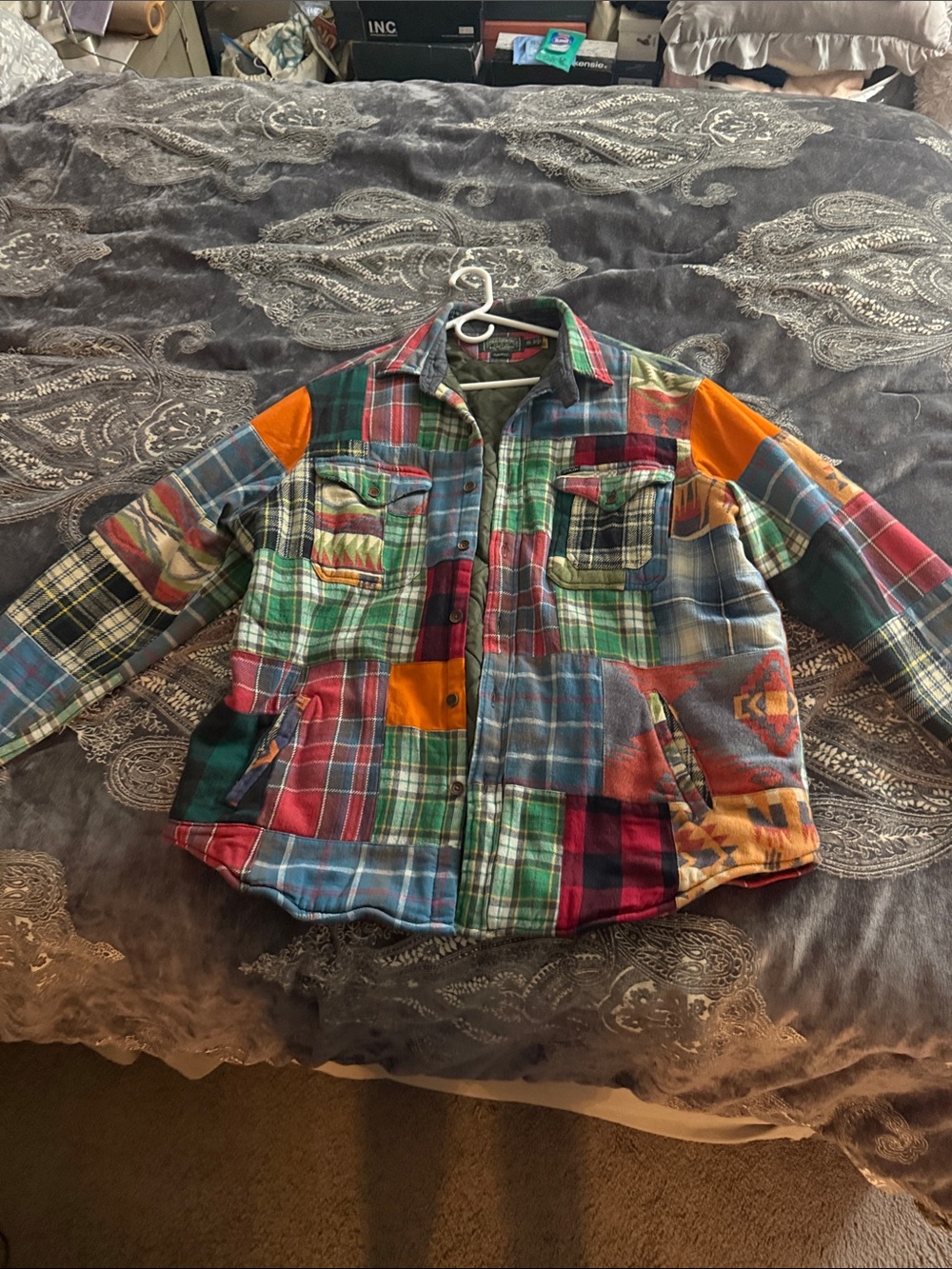 Polo by Ralph Lauren Multicolor Patchwork Plaid Button-Down Shirt Jacket
